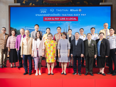 TAT backs TAGTHAi - KBank to first launch Tourist E-Wallet (TAGTHAi EASY PAY) service in Thailand for allowing foreign tourists to spend safely, scan Thai QR Payment to pay nationwide.